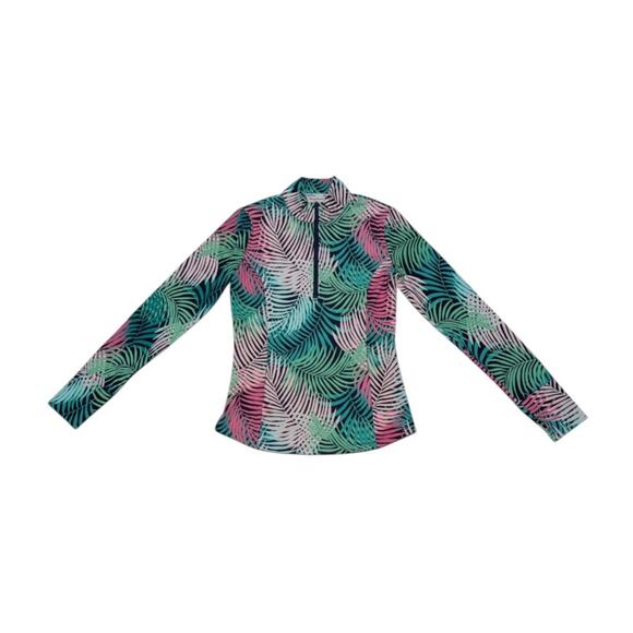 Tommy Bahama Island Zone Golf Popover Shirt Tropical Quarter Zip Pullover Palm - Picture 1 of 4